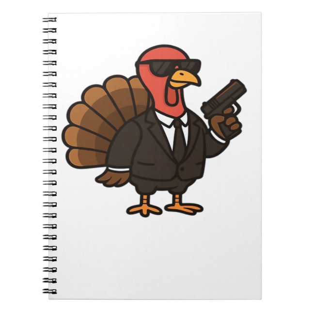 Thanksgiving Secret Agent Turkey Classic T-Shirt Notebook (Front)