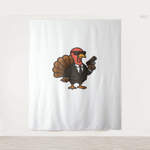 Thanksgiving Secret Agent Turkey Classic T-Shirt Tapestry