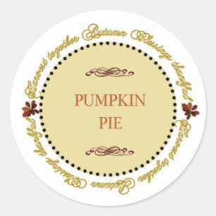 Thanksgiving Sentiments Pumpkin Pie Labels