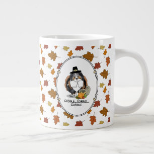 Thanksgiving Shetland Sheepdog (blue merle) Funny Large Coffee Mug
