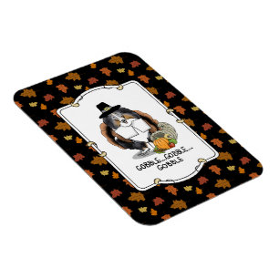 Thanksgiving Shetland Sheepdog (blue merle) Funny Magnet
