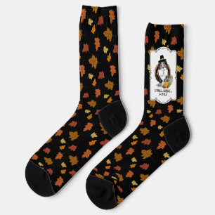 Thanksgiving Shetland Sheepdog (blue merle) Funny Socks