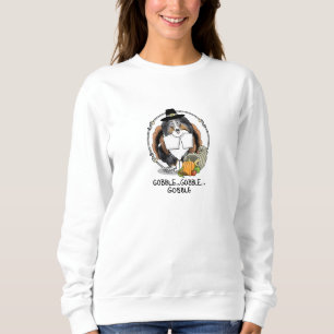 Thanksgiving Shetland Sheepdog (blue merle) Funny Sweatshirt
