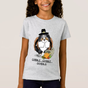 Thanksgiving Shetland Sheepdog (blue merle) Funny T-Shirt