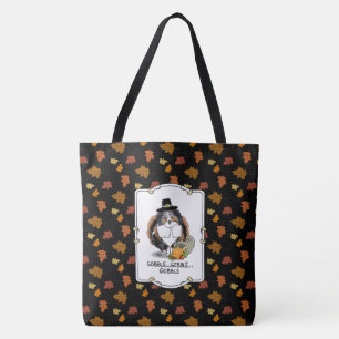 Thanksgiving Shetland Sheepdog (blue merle) Funny Tote Bag