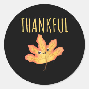 Thanksgiving Shirt Autumn Leaf Fall Shirts Women T Classic Round Sticker