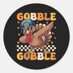 Thanksgiving Shirt Boys Kids Toddler Funny Turkey  Classic Round Sticker