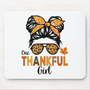 Thanksgiving Shirts For Girls Kids Thankful Girl M Mouse Mat