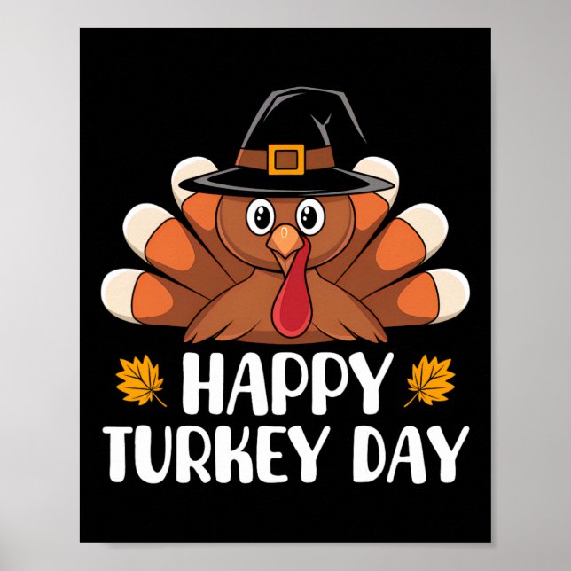 Thanksgiving Shirts For Kids Boys Toddler Happy Tu Poster (Front)