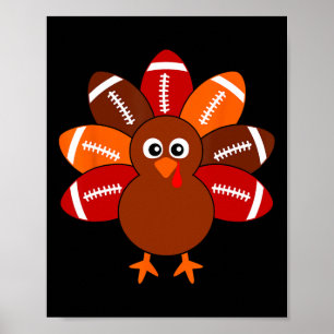 Thanksgiving Shirts For Kids Boys Turkey Ball Men Poster