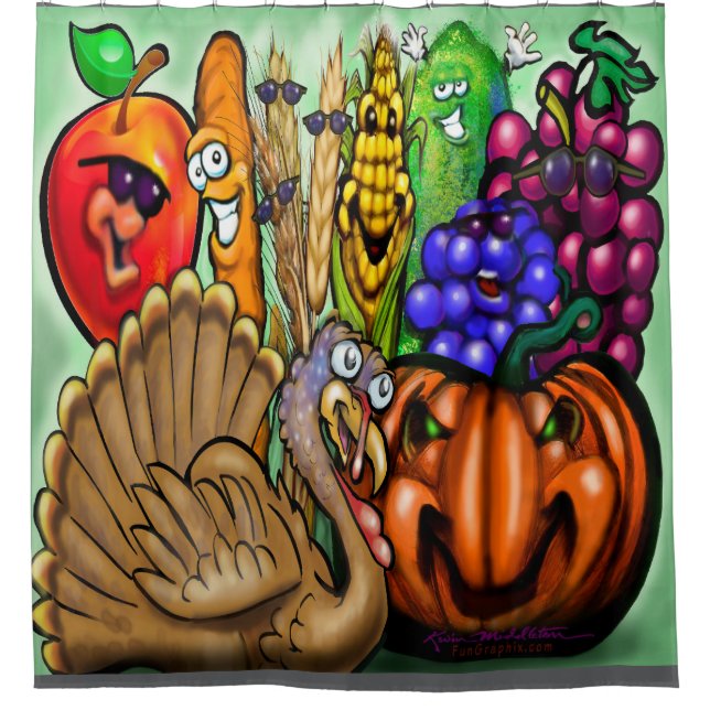 Thanksgiving Shower Curtain (Front)