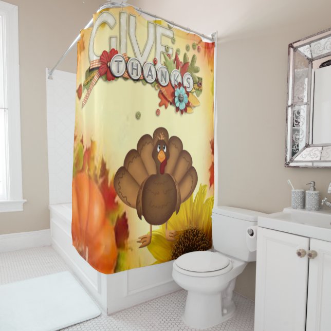 Thanksgiving shower curtain (In Situ)