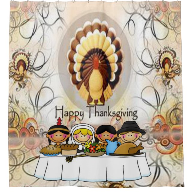 Thanksgiving shower curtain (Front)