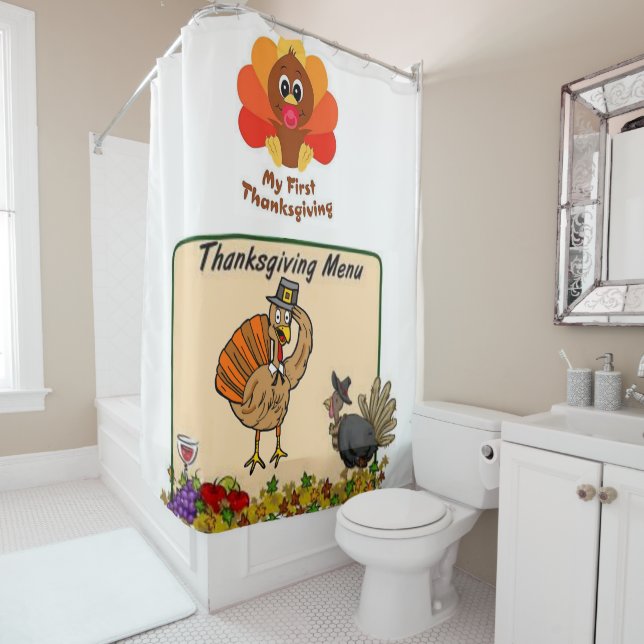 Thanksgiving shower curtain (In Situ)