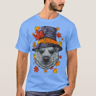 Thanksgiving Siberian Husky Pilgrim Costume Dog Fa T-Shirt