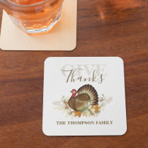 Thanksgiving Simple Turkey Elegant Give Thanks
