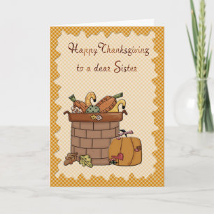 Thanksgiving Sister Holiday Card