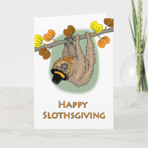 Thanksgiving Sloth, Happy Slothsgiving Card