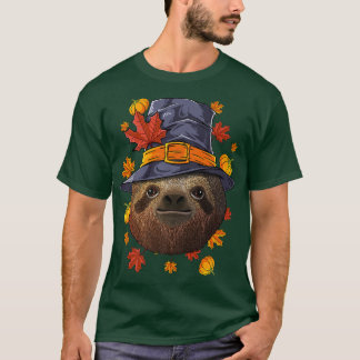 Thanksgiving Sloth Pilgrim Costume Fall Autumn T-Shirt
