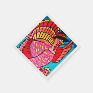 THANKSGIVING SMILING TURKEY napkins