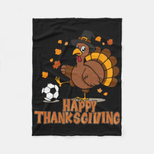 Thanksgiving Soccer Turkey Bicycle Kick Men Boys Fleece Blanket