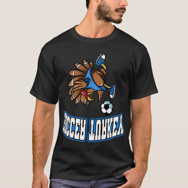 Thanksgiving Soccer Turkey Bicycle Kick Men Boys  T-Shirt (Front)