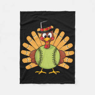 Thanksgiving Softll Player For Sports Holiday Turk Fleece Blanket