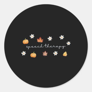 Thanksgiving Speech Therapy Fall Speech Language P Classic Round Sticker