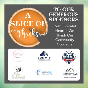 Thanksgiving Sponsor Appreciation charity school Window Cling