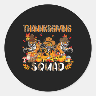 Thanksgiving Squad Leopard Three Fall Tigers Weari Classic Round Sticker
