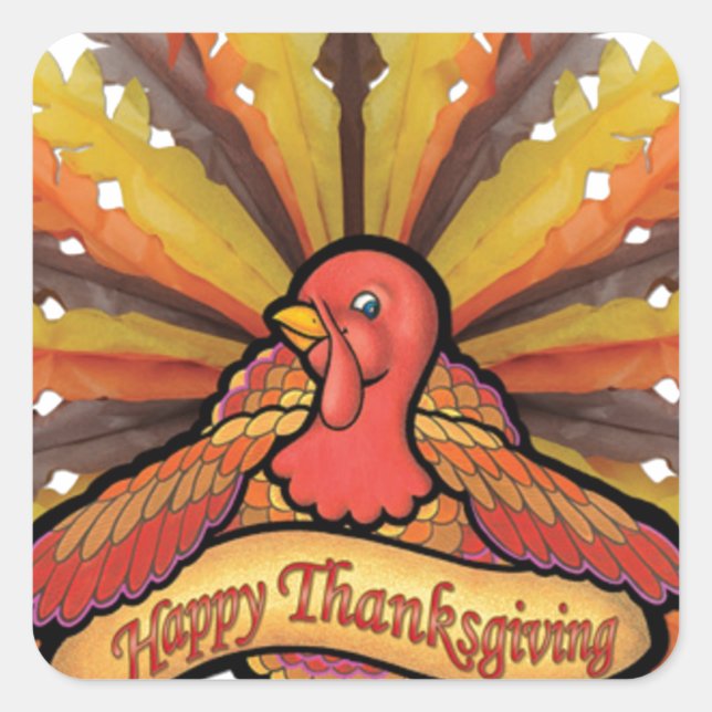 Thanksgiving Square Sticker (Front)