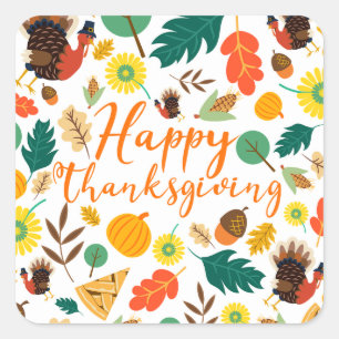 Thanksgiving Square Sticker