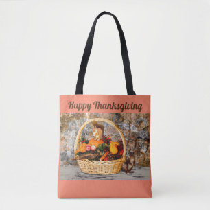 Thanksgiving Squirrels Tote Bag