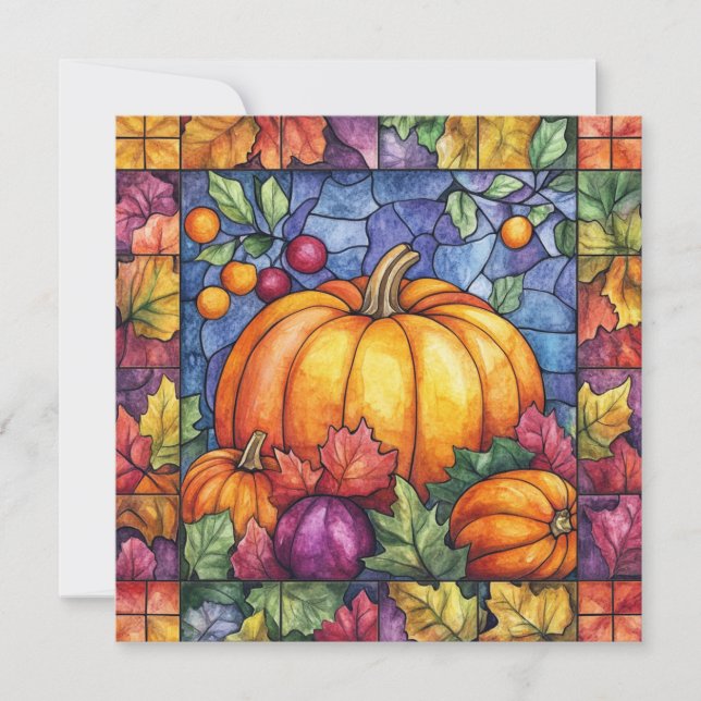 Thanksgiving Stained Glass Card (Front)