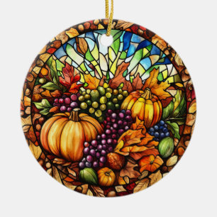 Thanksgiving Stained Glass Ornament