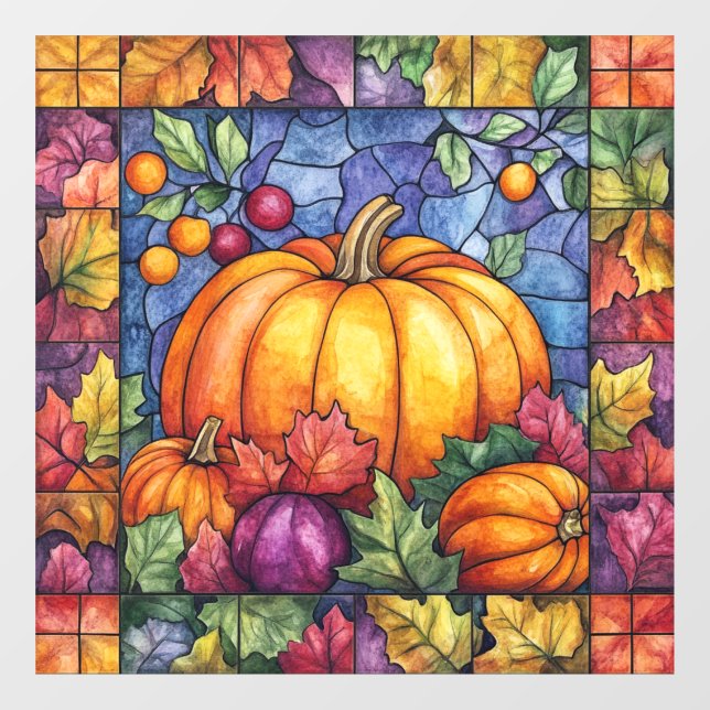 Thanksgiving Stained Glass Window Cling (Sheet)
