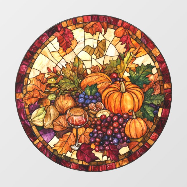 Thanksgiving Stained Glass Window Cling (Sheet)