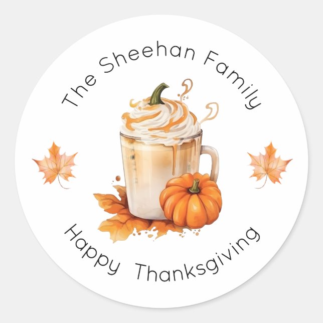 Thanksgiving Sticker, Happy Thanksgiving Labels (Front)