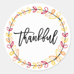 Thanksgiving Sticker, November Wedding Favours Classic Round Sticker
