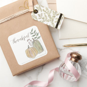 Thanksgiving Sticker   Square   Thankful