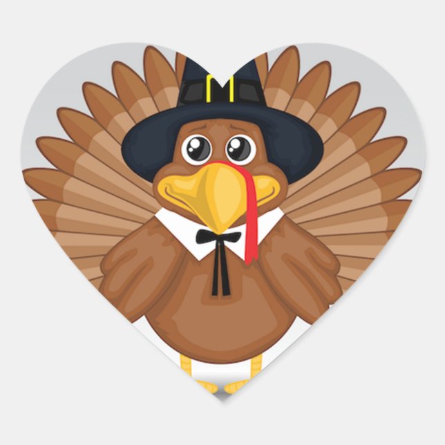 Thanksgiving Stickers/Turkey Heart Sticker (Front)