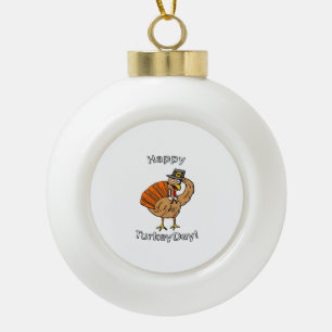 Thanksgiving (Style 2) Classic T-Shirt Ceramic Ball Christmas Ornament