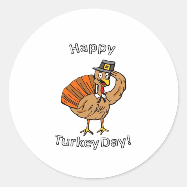 Thanksgiving (Style 2) Classic T-Shirt Classic Round Sticker (Front)