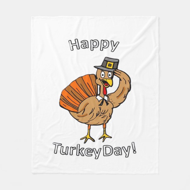 Thanksgiving (Style 2) Classic T-Shirt Fleece Blanket (Front)