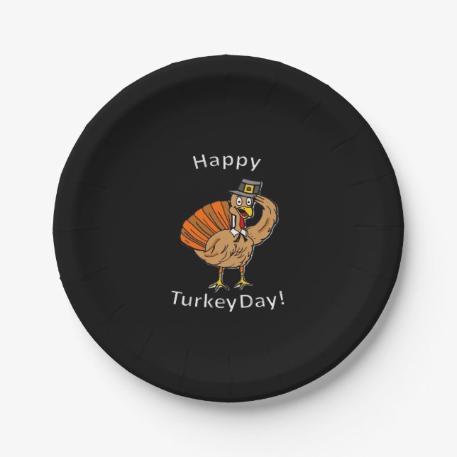 Thanksgiving (Style 2) Oversized T-Shirt Paper Plate (Front)