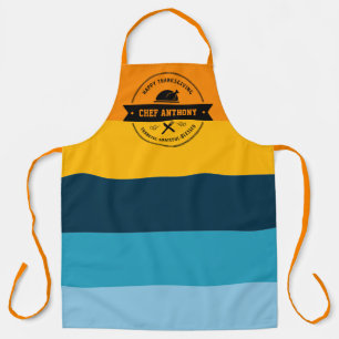 Thanksgiving Stylish Modern Stripe Personalised Apron
