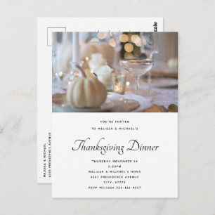 Thanksgiving Table Elegant Place Setting Photo Postcard