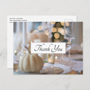 Thanksgiving Table Elegant Place Setting Thank You Postcard