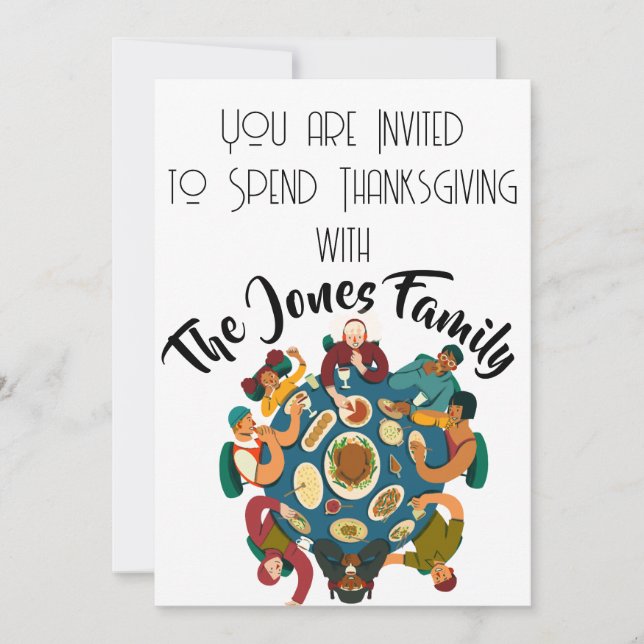 Thanksgiving Table Guests Invitation  (Front)