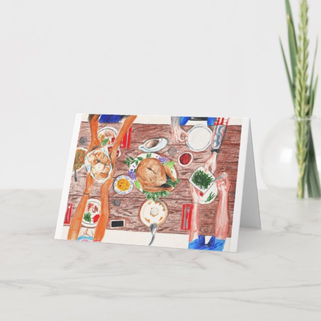 Thanksgiving Table Holiday Card (Front)